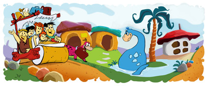 Google Doodle on 50th Aniversary of The Flintstones Google Doodle on 50th Aniversary of The Flintstones